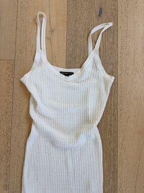 James Pearse Cream Ribbed Tank Dress